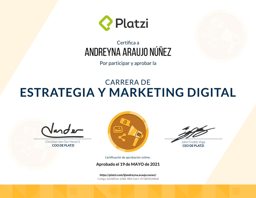 Diploma de la Ruta de Aprendizaje de Marketing Digital y Estrategia Online