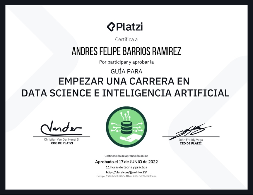 Diploma de Guía para Empezar una Carrera en Data Science e Inteligencia Artificial