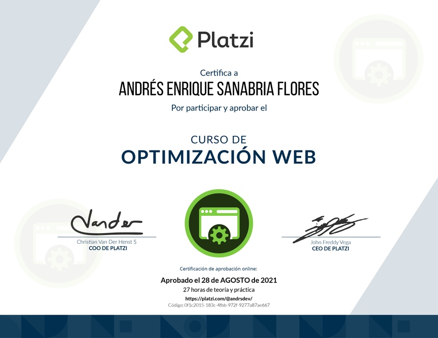 Diploma del Curso de Optimización Web