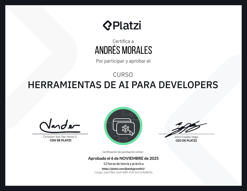 Diploma del Curso de Herramientas de AI para Devs