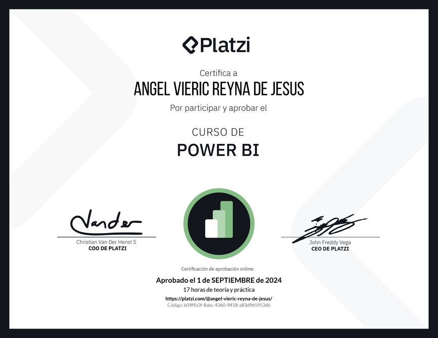 Diploma del Curso de Power BI
