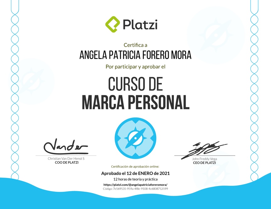 Diploma del Curso Gratis de Marca Personal 2018