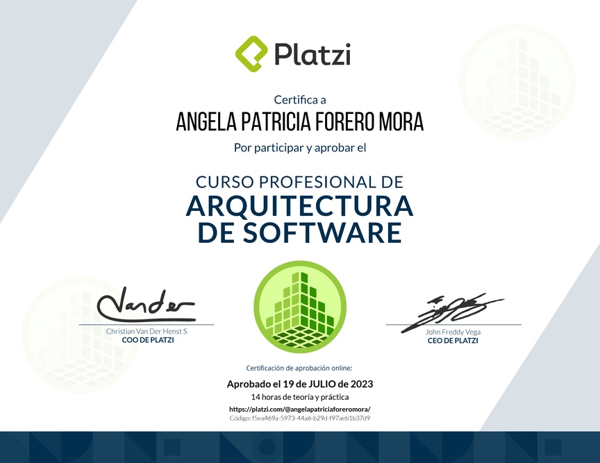 Diploma del Curso Profesional de Arquitectura de Software
