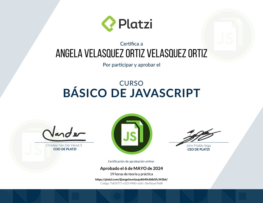 Diploma del Curso Básico de JavaScript