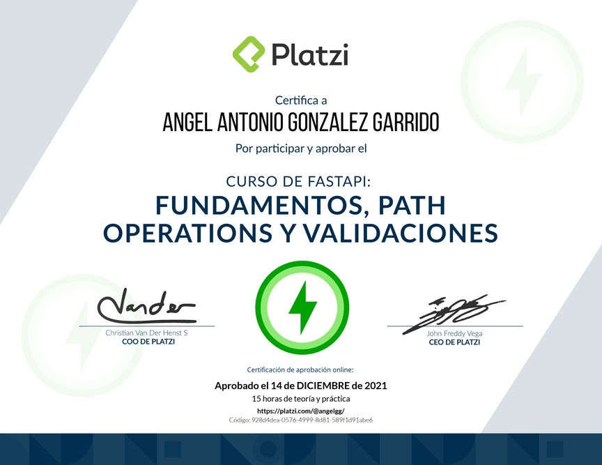 Diploma del Curso de FastAPI: Fundamentos, Path Operations y Validaciones