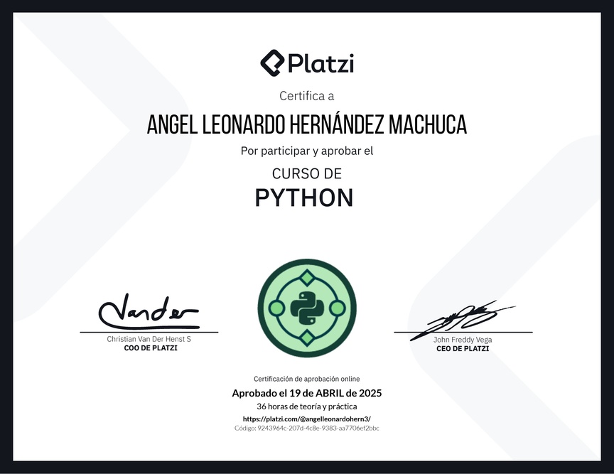 Diploma del Curso de Python