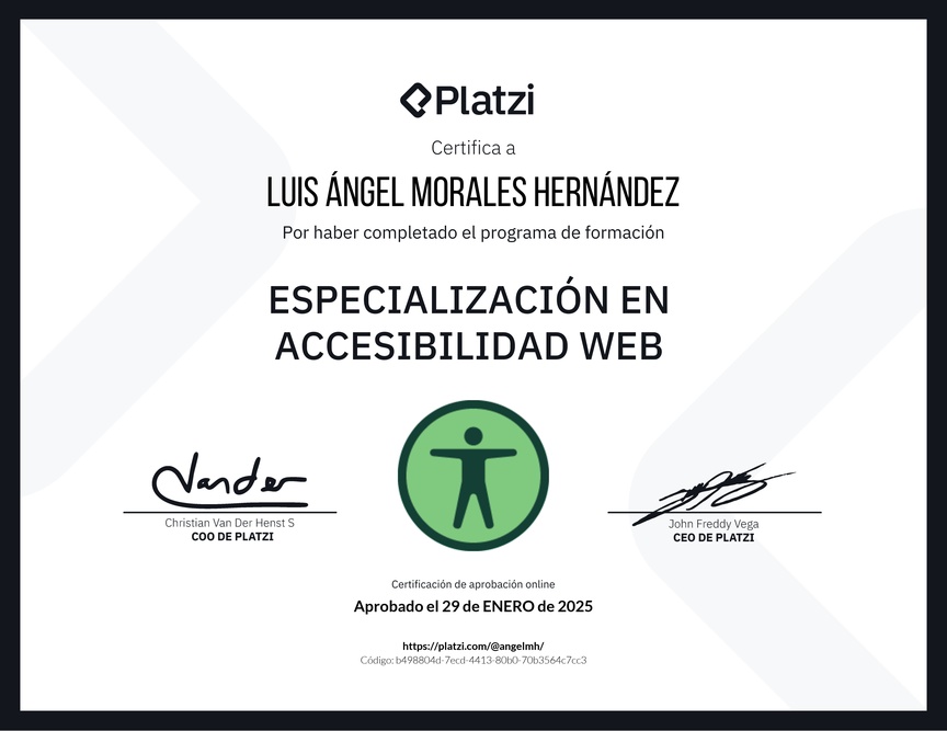 Diploma de la Ruta de Aprendizaje de Especialización en Accesibilidad Web