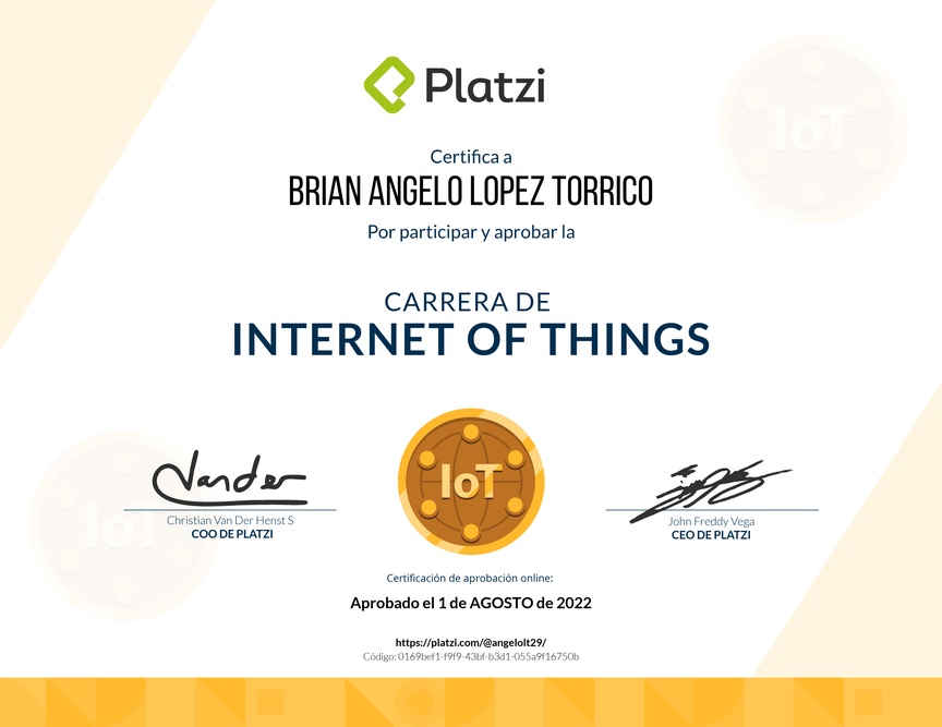 Diploma de la Ruta de Aprendizaje de Internet de las cosas