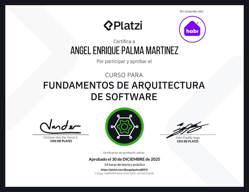 Diploma del Curso de Fundamentos de Arquitectura de Software