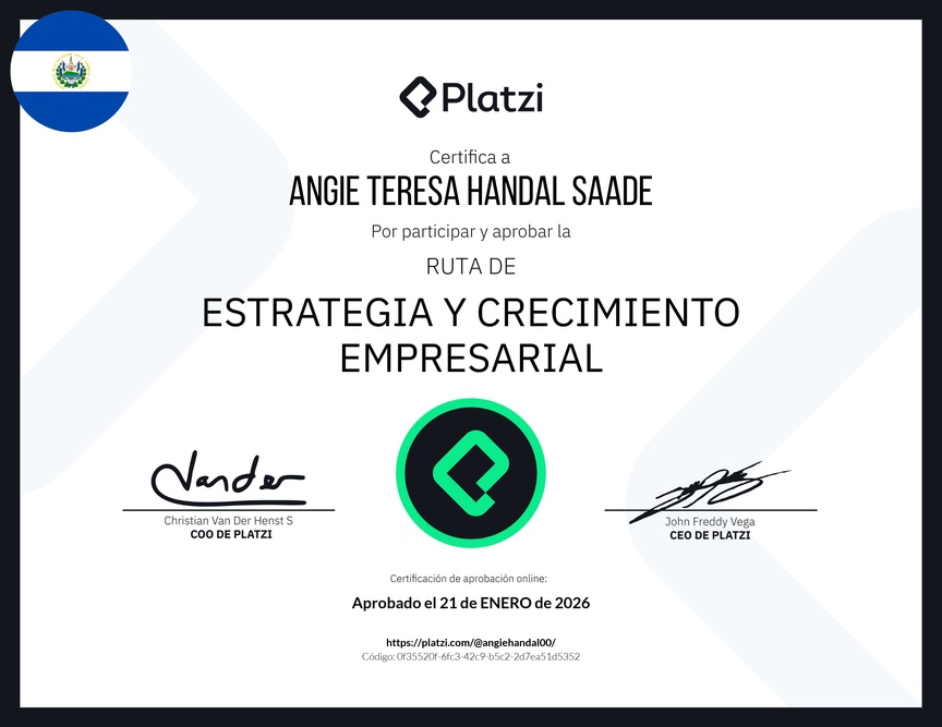 Diploma de la Ruta de Aprendizaje de Estrategia y Crecimiento Empresarial
