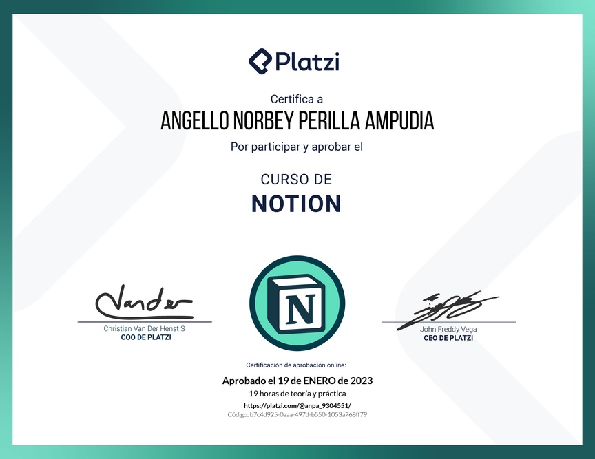 Diploma del Curso de Notion
