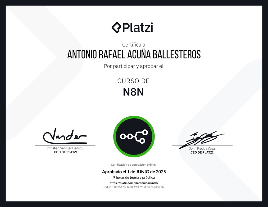 Diploma del Curso de N8N