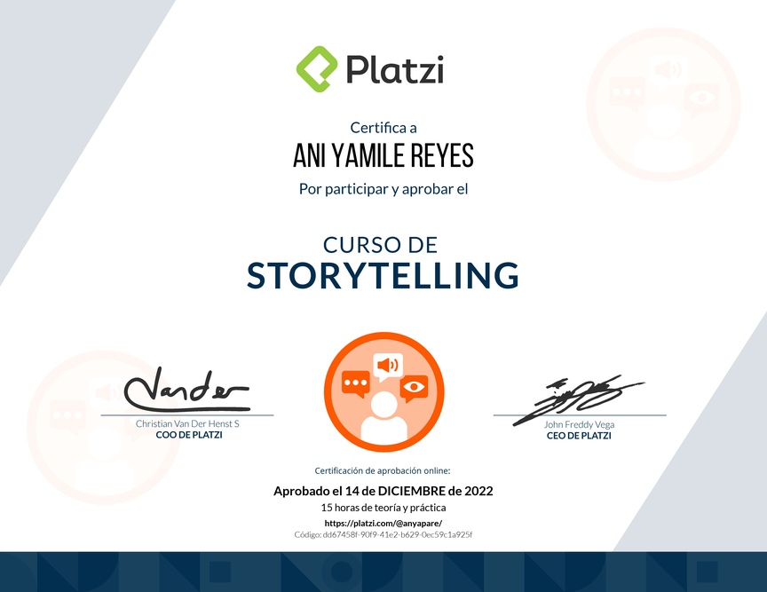 Diploma del Curso de Storytelling