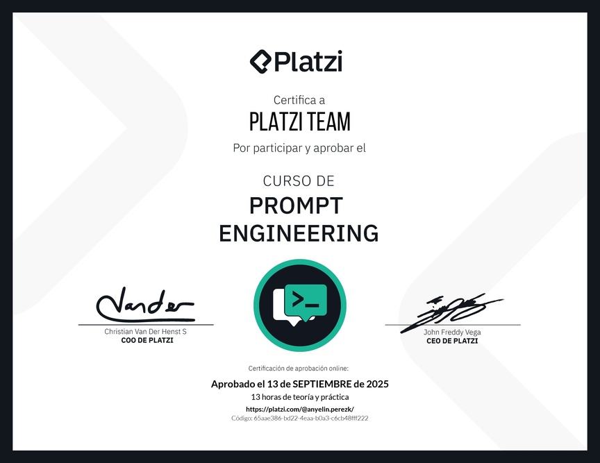 Diploma del Curso de Prompt Engineering