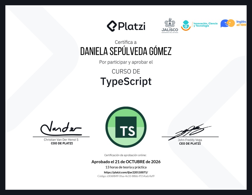 Diploma del Curso de TypeScript