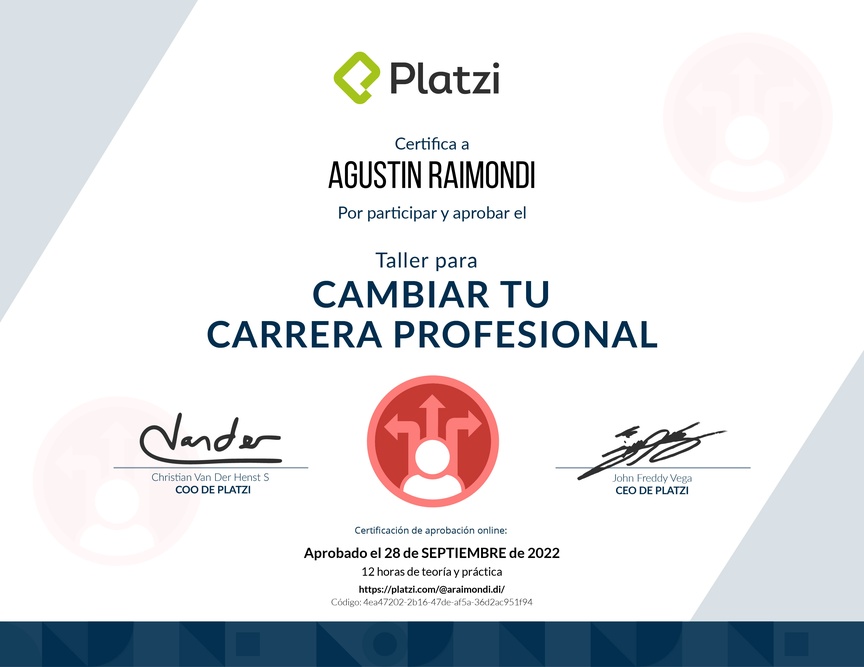 Diploma de Audiotaller para Cambiar tu Carrera Profesional