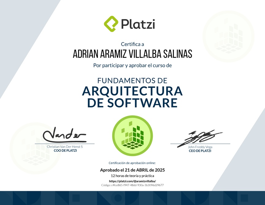 Diploma de Fundamentos de Arquitectura de Software (2018)