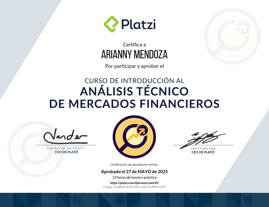 Diploma del Curso de Introducción al Análisis Técnico de Mercados Financieros
