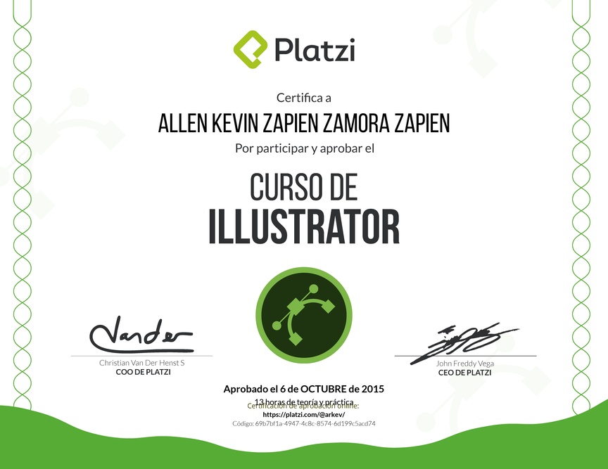 Diploma del Curso de Illustrator 2015