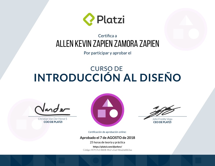 Diploma del Curso de Introducción al Diseño