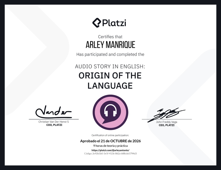 Diploma de Audio Historia en Inglés: Origen del idioma