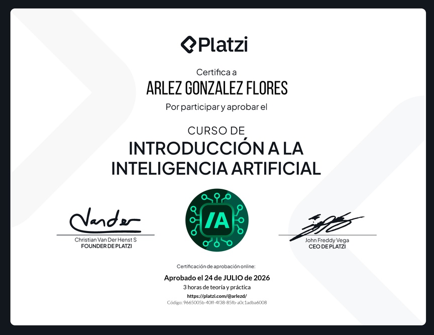 Diploma del Curso de Introducción a la Inteligencia Artificial