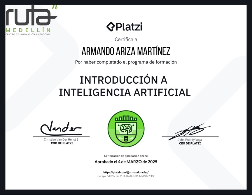 Diploma de la Ruta de Aprendizaje de Introducción a AI