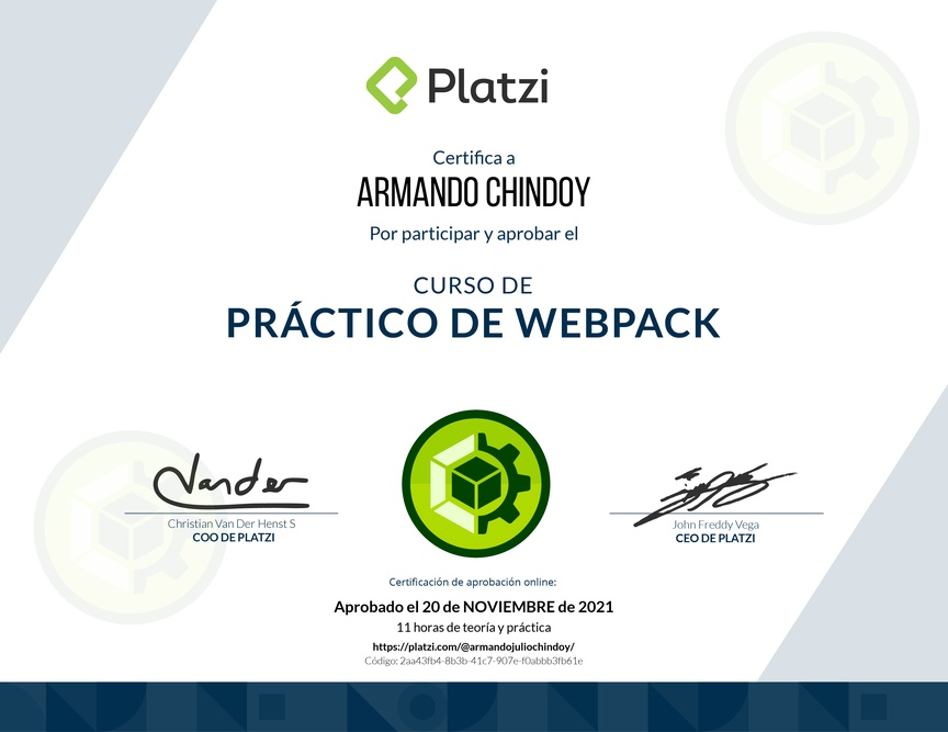 Diploma del Curso de Webpack con Express.js, React.js y TypeScript