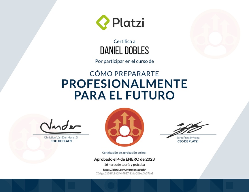 Diploma de Cómo Prepararte Profesionalmente para el Futuro