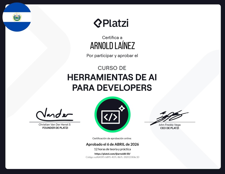 Diploma del Curso de Herramientas de AI para Developers