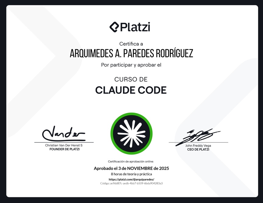 Diploma del Curso de Claude Code