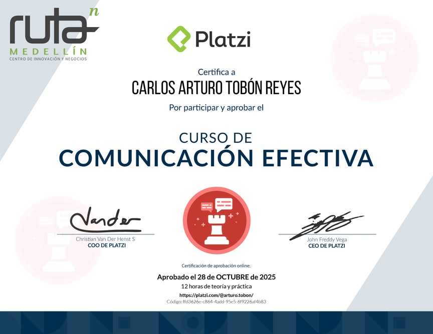 Diploma de Audiocurso de Comunicación Efectiva