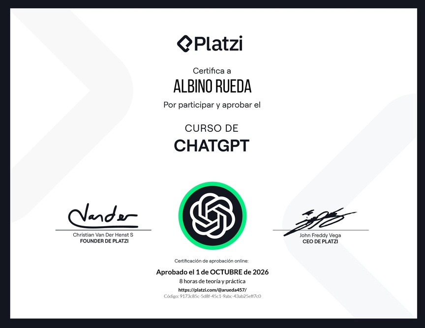Diploma del Curso de ChatGPT