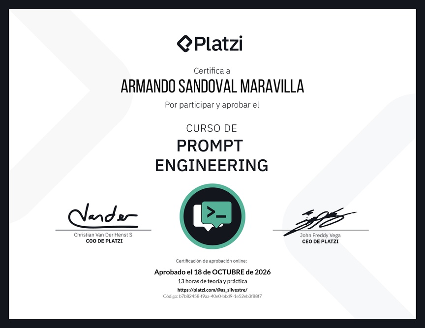 Diploma del Curso de Prompt Engineering