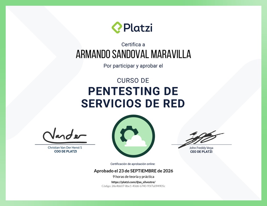 Diploma del Curso de Hacking: Servicios de Red