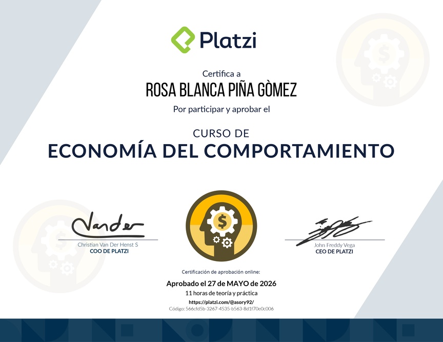 Diploma del Curso de Economía del Comportamiento