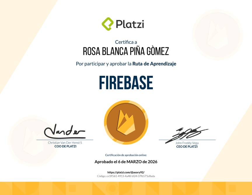 Diploma de la Ruta de Aprendizaje de Firebase