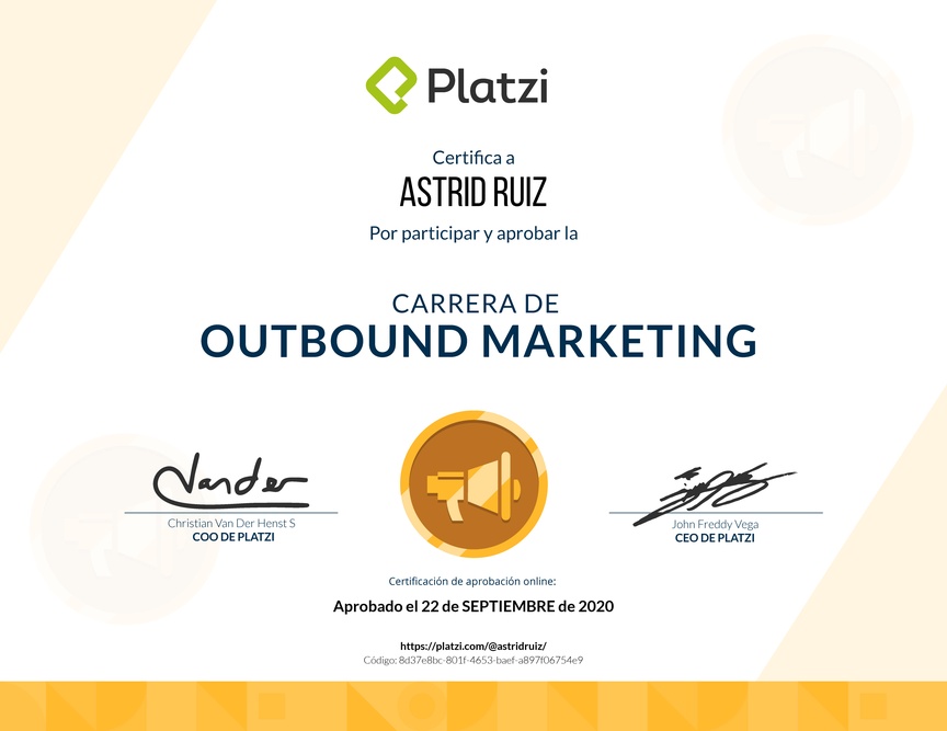 Diploma de la Ruta de Aprendizaje de Outbound Marketing