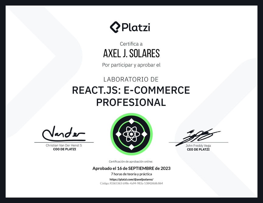 Diploma de Prueba Técnica: E-commerce Profesional con React.js