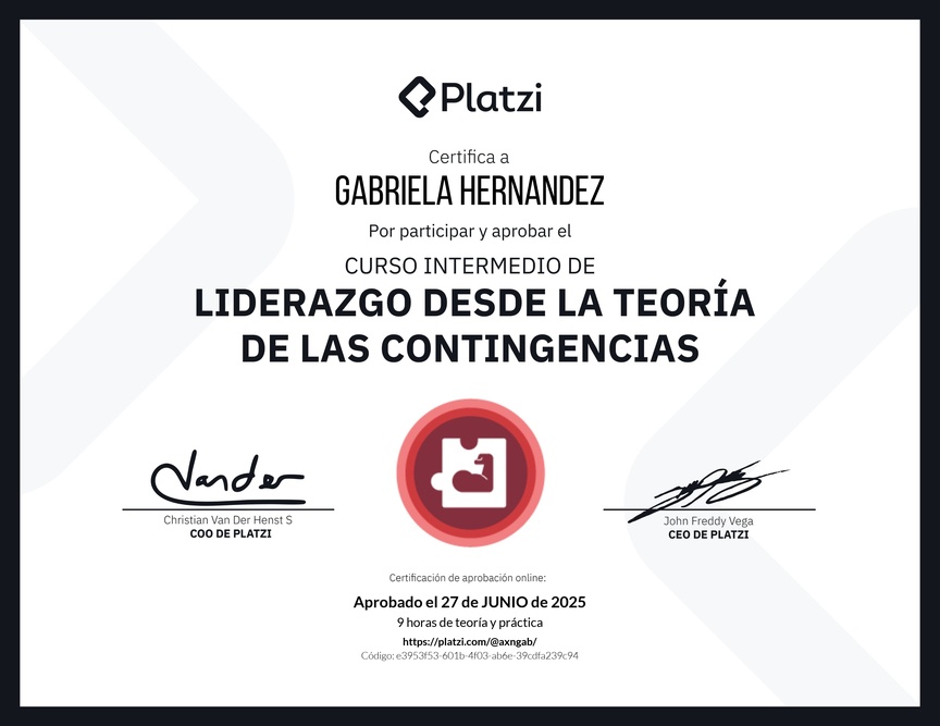 Diploma del Curso Intermedio de Liderazgo: Evalúa los Comportamientos de un Líder
