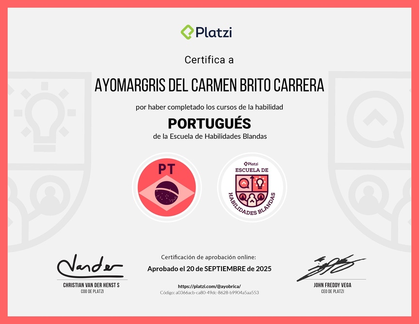 Diploma de la Ruta de Aprendizaje de Portugués