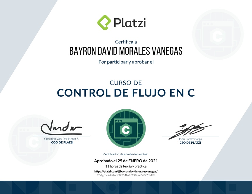 Diploma del Curso de Control de Flujo en C