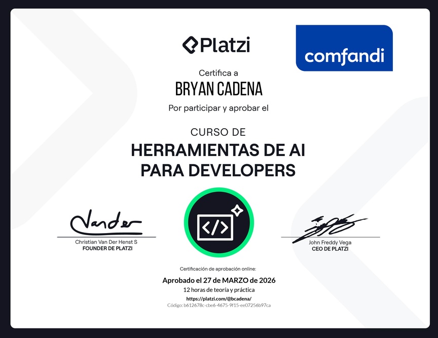 Diploma del Curso de Herramientas de AI para Developers