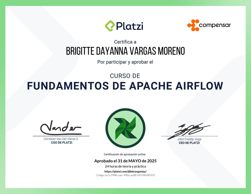 Diploma del Curso de Fundamentos de Apache Airflow