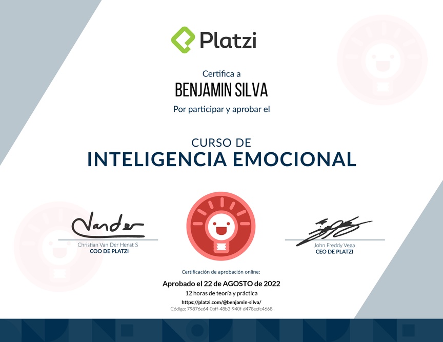 Diploma del Curso de Inteligencia Emocional