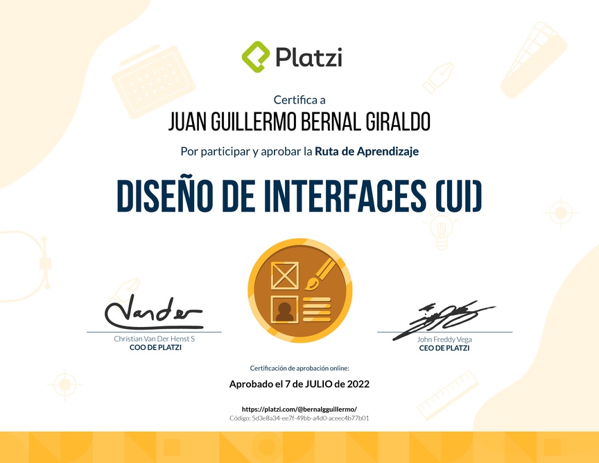Diploma de la Ruta de Aprendizaje de Diseño de Interfaces (UI)