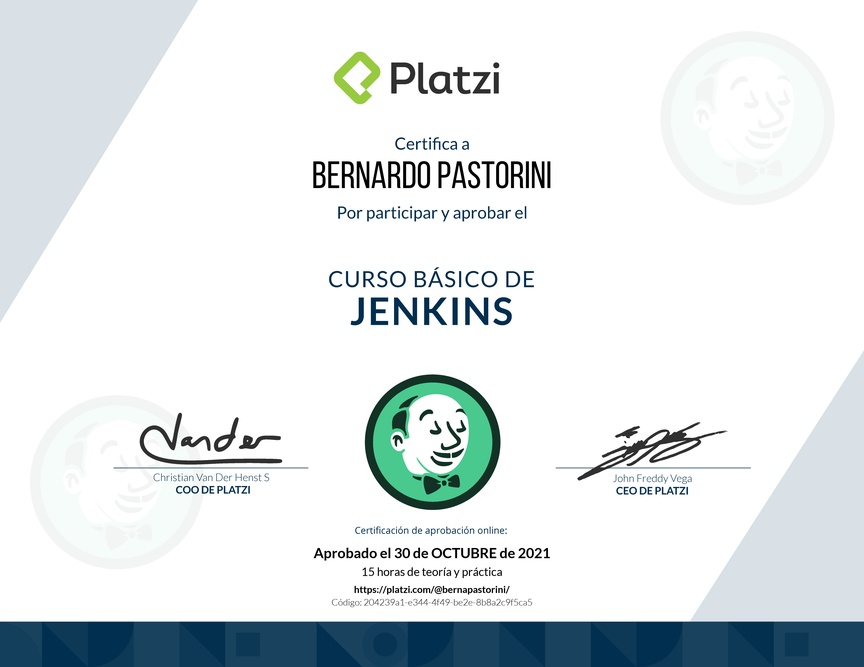 Diploma del Curso Básico de Jenkins