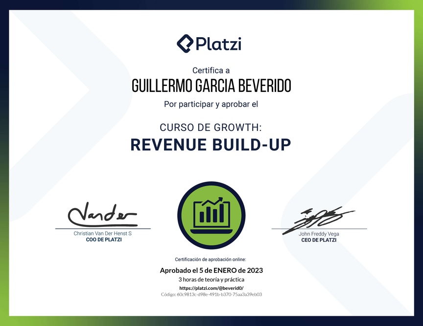 Diploma del Curso de Growth: Revenue Build-Up
