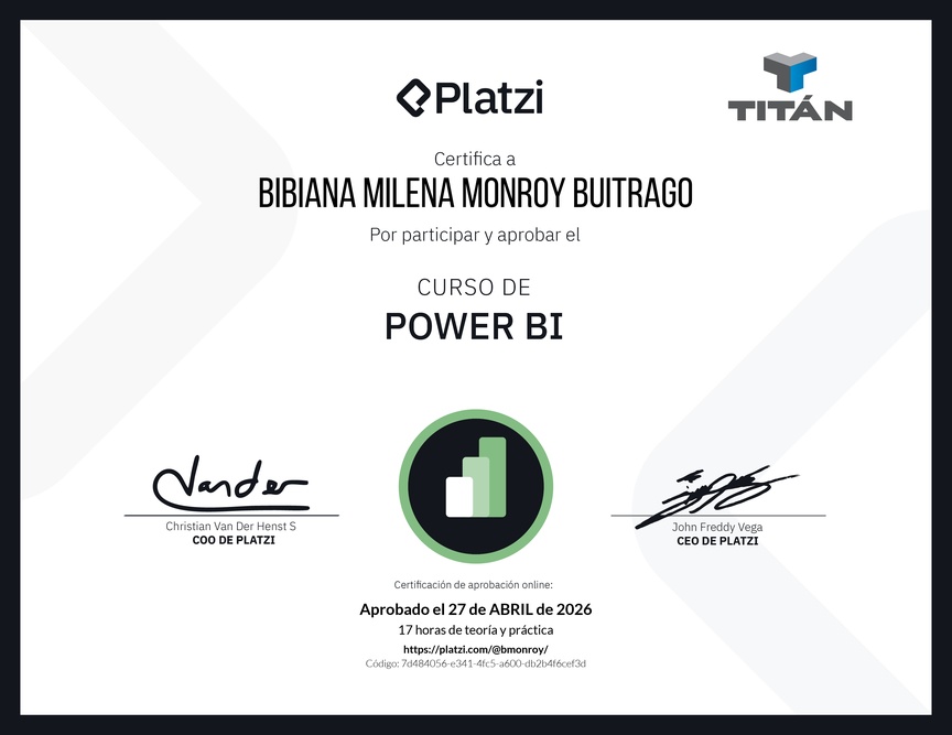 Diploma del Curso de Power BI