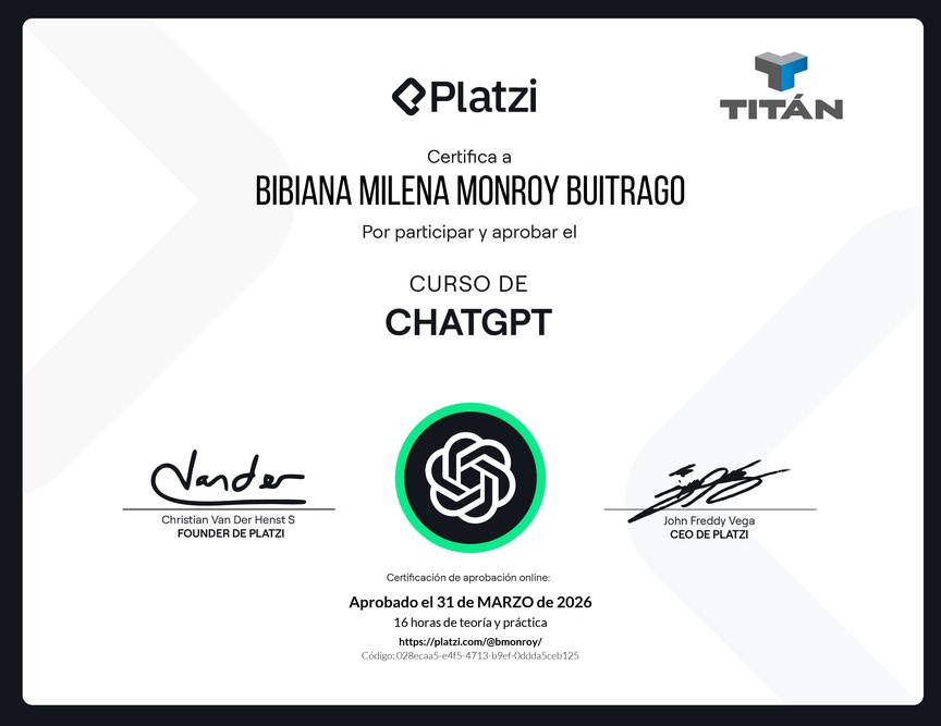 Diploma del Curso de ChatGPT